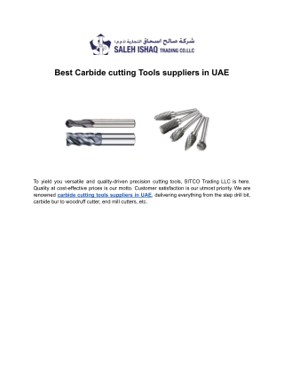 Best Carbide cutting Tools suppliers in UAE