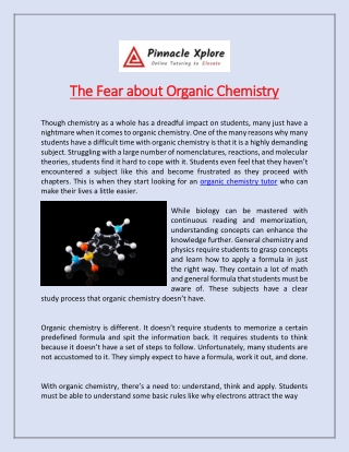 The Fear about Organic Chemistry