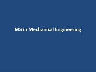 MS in Mechanical Engineering