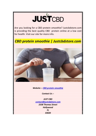 CBD protein smoothie  Justcbdstore.com
