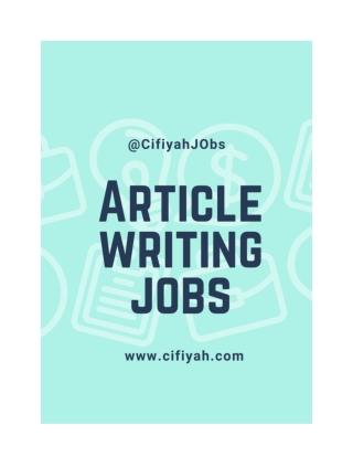 Best article writing job for content writers