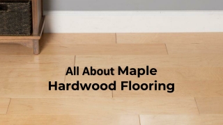 All About Maple Hardwood Flooring