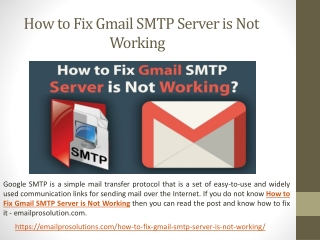 How to Fix Gmail SMTP Server is Not Working