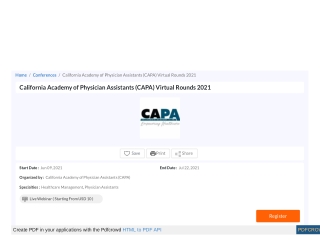 CAPA Physician Assistants Virtual Rounds 2021