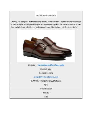 Handmade Leather Shoes India | Romeroferrera.com