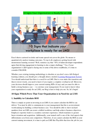 10 Signs Your Organisation is Ready for an LMS
