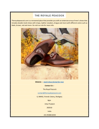 Monk Shoes Formal for Men | Theroyalepeacock.com