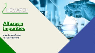 Alfuzosin Impurities Manufacturer | Suppliers | Hemarsh Technologies