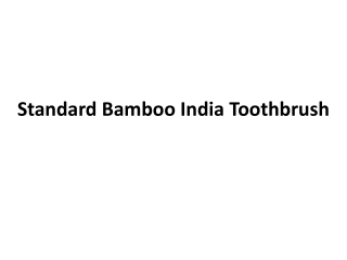Standard Bamboo India Toothbrush