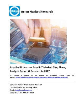 Asia-Pacific Narrow Band IoT Market Trends, Size, Competitive Analysis and Forec