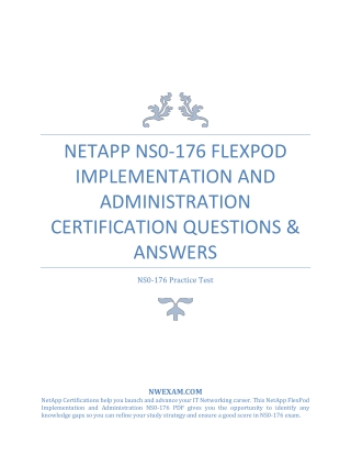 NetApp NS0-176 FlexPod Implementation and Administration Certification Questions & Answers