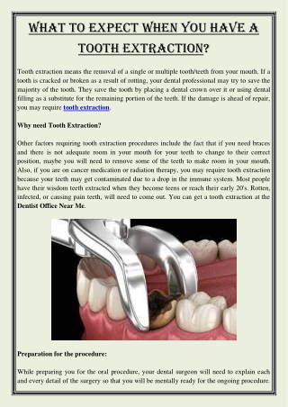 What to expect when you have a tooth extraction