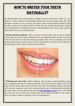 How to whiten your teeth naturally