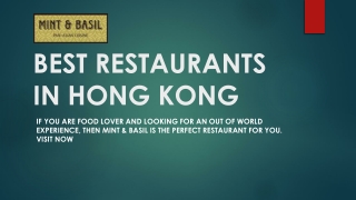 BEST RESTAURANTS IN HONG KONG