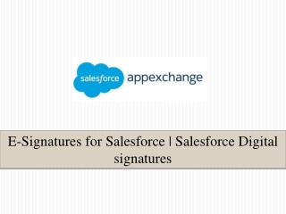 Esiangatures for salesforce