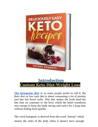 Custome Keto Diet - Rapid Weight Loss