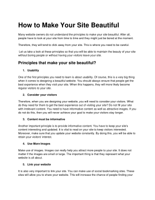 How to Make Your Site Beautiful - Web Design Company