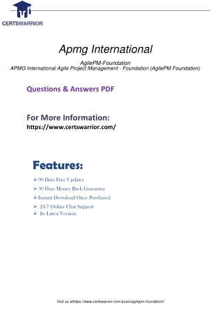 AgilePM-Foundation PDF Exam Material 2020