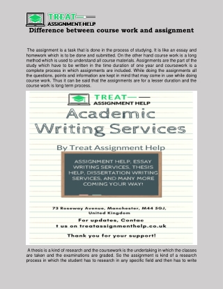 Difference between course work and assignment ?