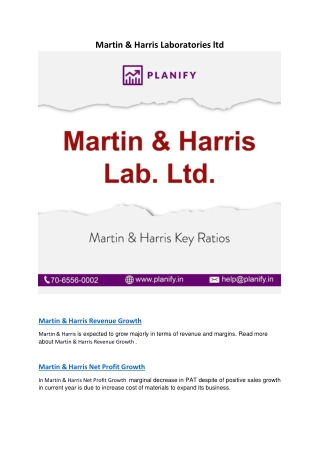 Martin and Harris Profit After Tax Growth