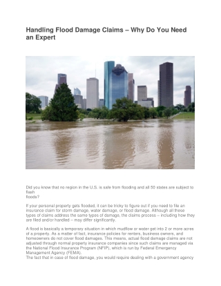 Handling Flood Damage Claims