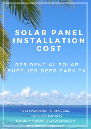 solar panel installation cost