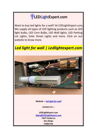 Led light for wall  Ledlightexpert.com