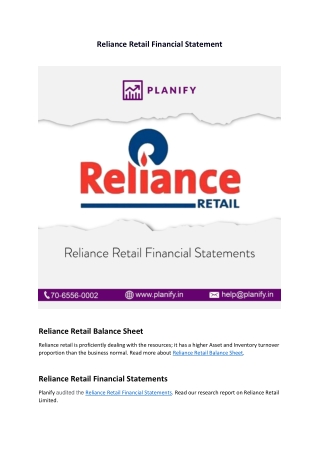 Reliance Retail Annual Report