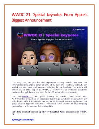 WWDC 21 Special keynotes From Apple’s Biggest Announcement