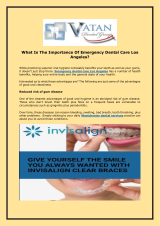 What Is The Importance Of Emergency Dental Care Los Angeles