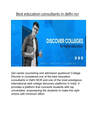 Best education consultants in delhi ncr