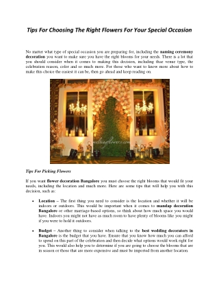 Tips For Choosing The Right Flowers For Your Special Occasion