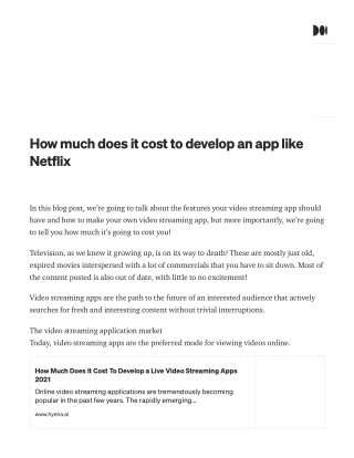 How much does it cost to develop an app like Netflix