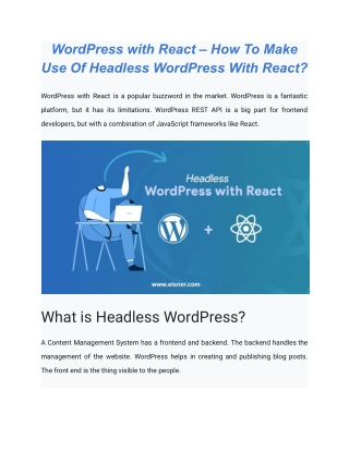 WordPress with React – How To Make Use Of Headless WordPress With React_