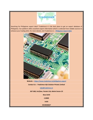 Philippines Export Data | Tradeimex.in