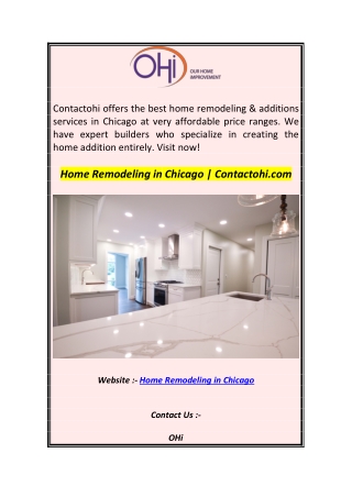 Home Remodeling in Chicago  Contactohi.com