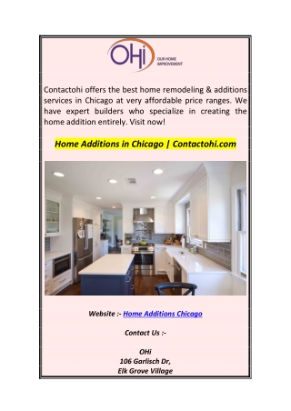 Home Additions in Chicago  Contactohi.com