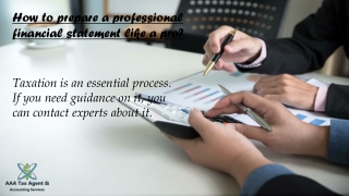 Financial Statement Preparation & Bookkeeping Services