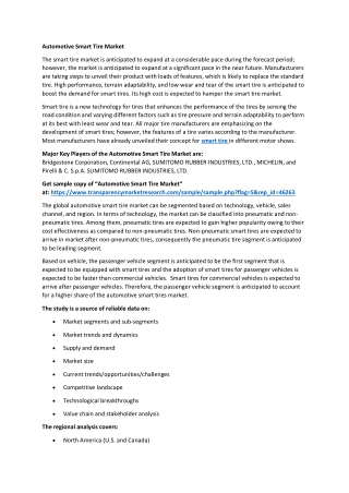 Automotive Smart Tire Market