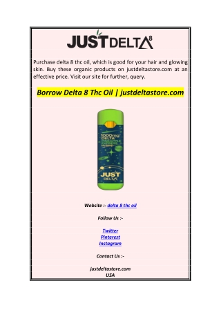 Borrow Delta 8 Thc Oil  justdeltastore.com