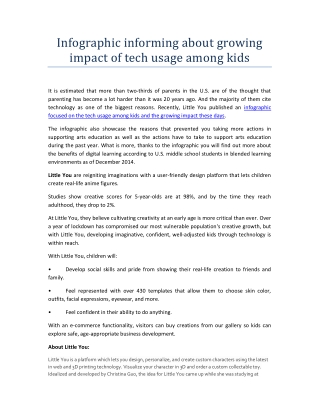 Infographic Informing About Growing Impact Of Tech Usage Among Kids