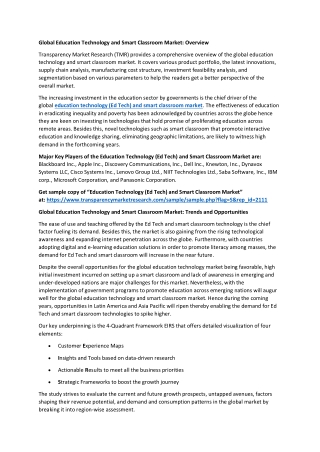 Education Technology and Smart Classroom Market