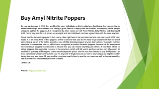 Buy Amyl Nitrite Poppers