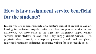 How is law assignment service beneficial for the students_