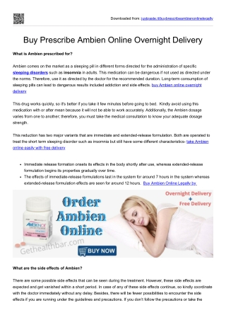 Buy Prescribe Ambien Online Overnight Delivery