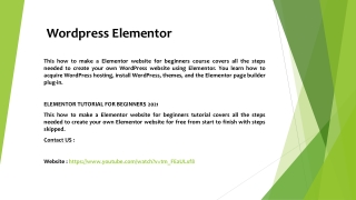 Wordpress Elementor