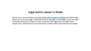 Legal advice Lawyer in Noida