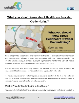 What you should know about Healthcare Provider Credentialing?