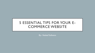 5 Essential Tips for Your E-commerce Website