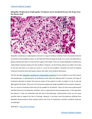 Idiopathic Membranous Nephropathy Treatment